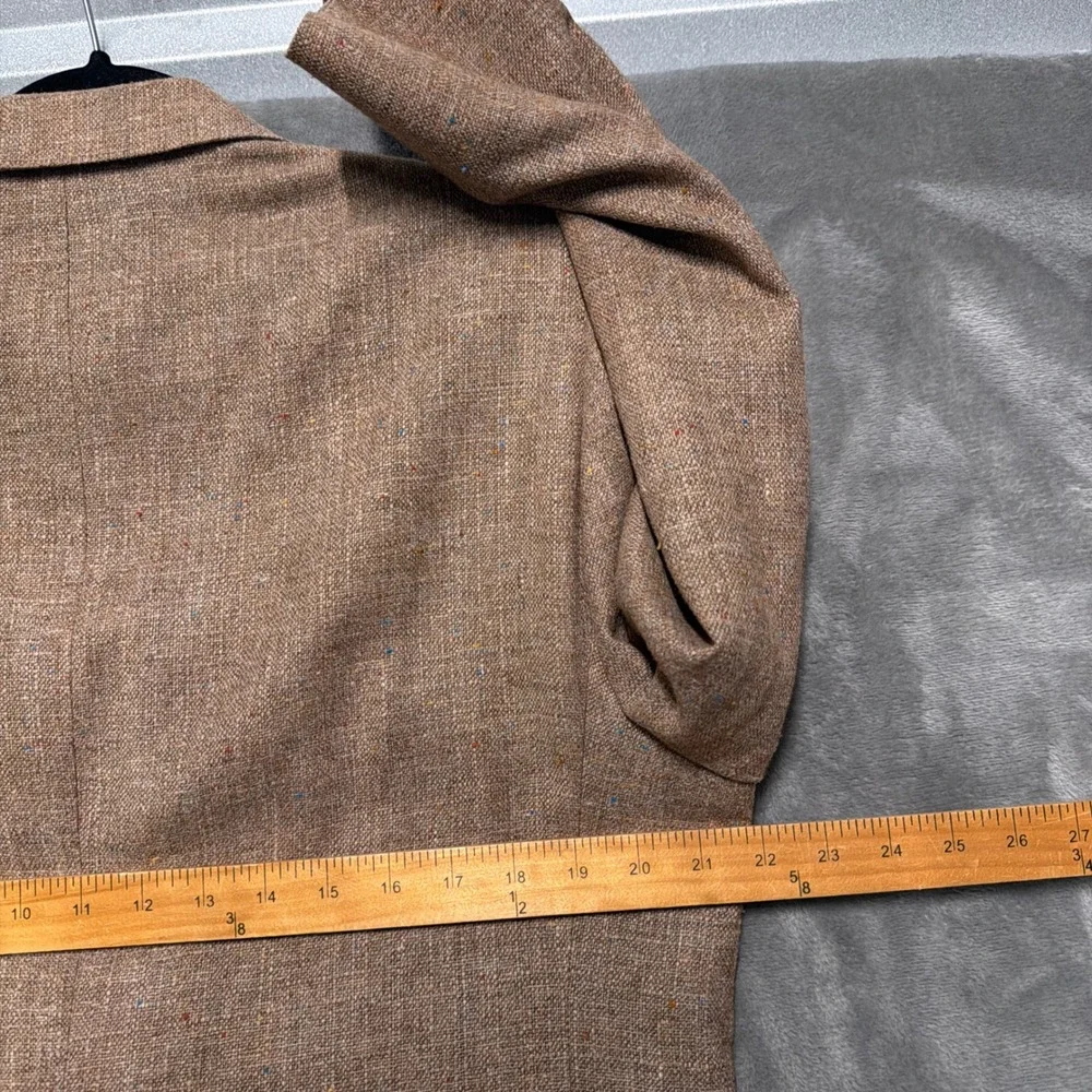 Vintage Bill Blass Blazer Mens 44 Wool Linen Tweed Sport Coat Hopsack Macy's 80s